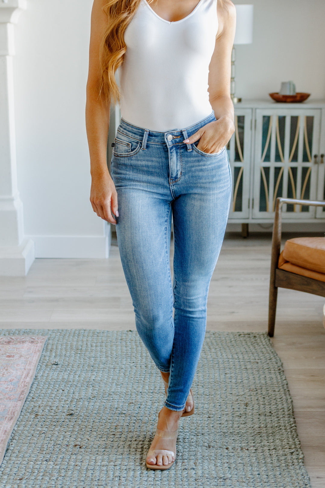 Catherine Mid Rise Vintage Skinny Jeans-Denim-Inspired by Justeen-Women's Clothing Boutique in Chicago, Illinois