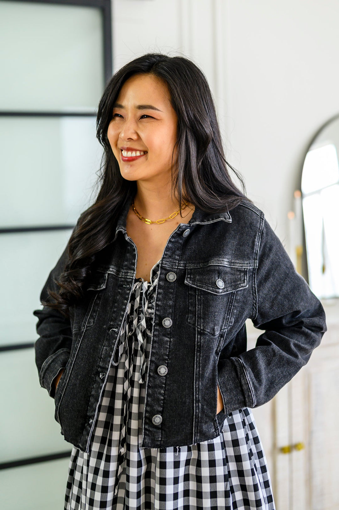Charlie Cropped Denim Jacket-Outerwear-Inspired by Justeen-Women's Clothing Boutique in Chicago, Illinois