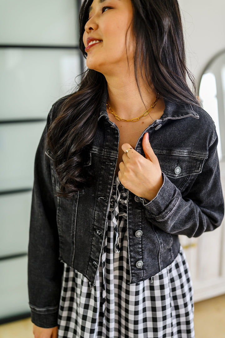 Charlie Cropped Denim Jacket-Outerwear-Inspired by Justeen-Women's Clothing Boutique in Chicago, Illinois