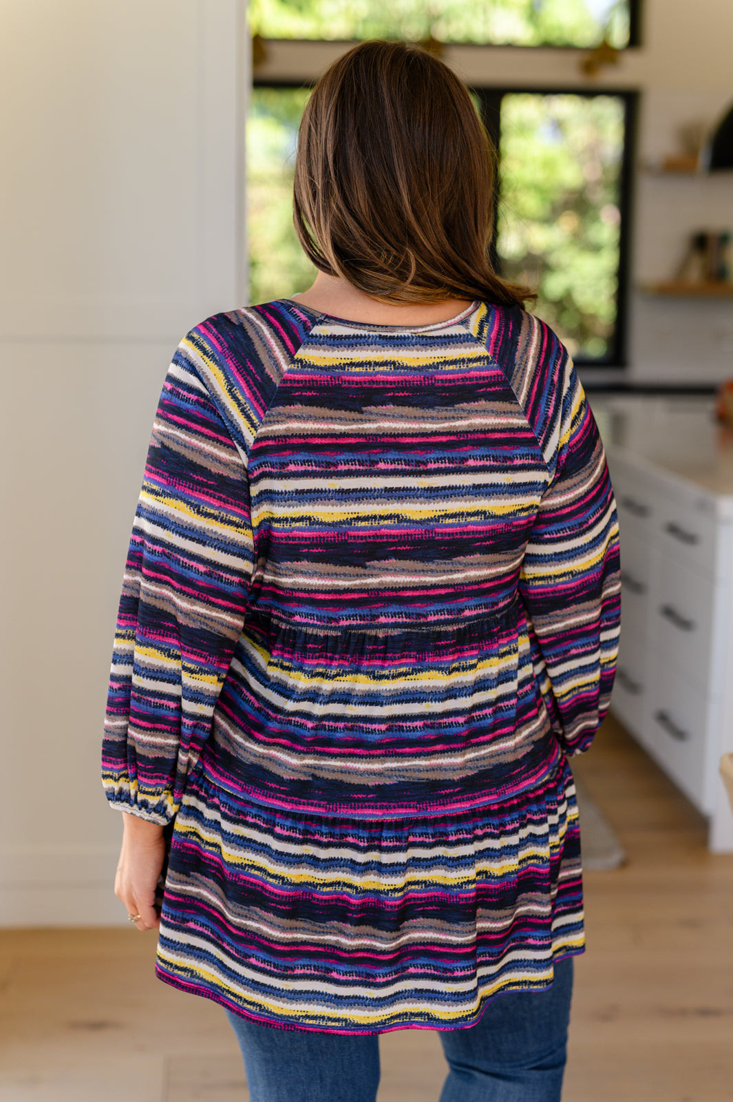 Circle Back Striped V-Neck Top-Long Sleeve Tops-Inspired by Justeen-Women's Clothing Boutique in Chicago, Illinois