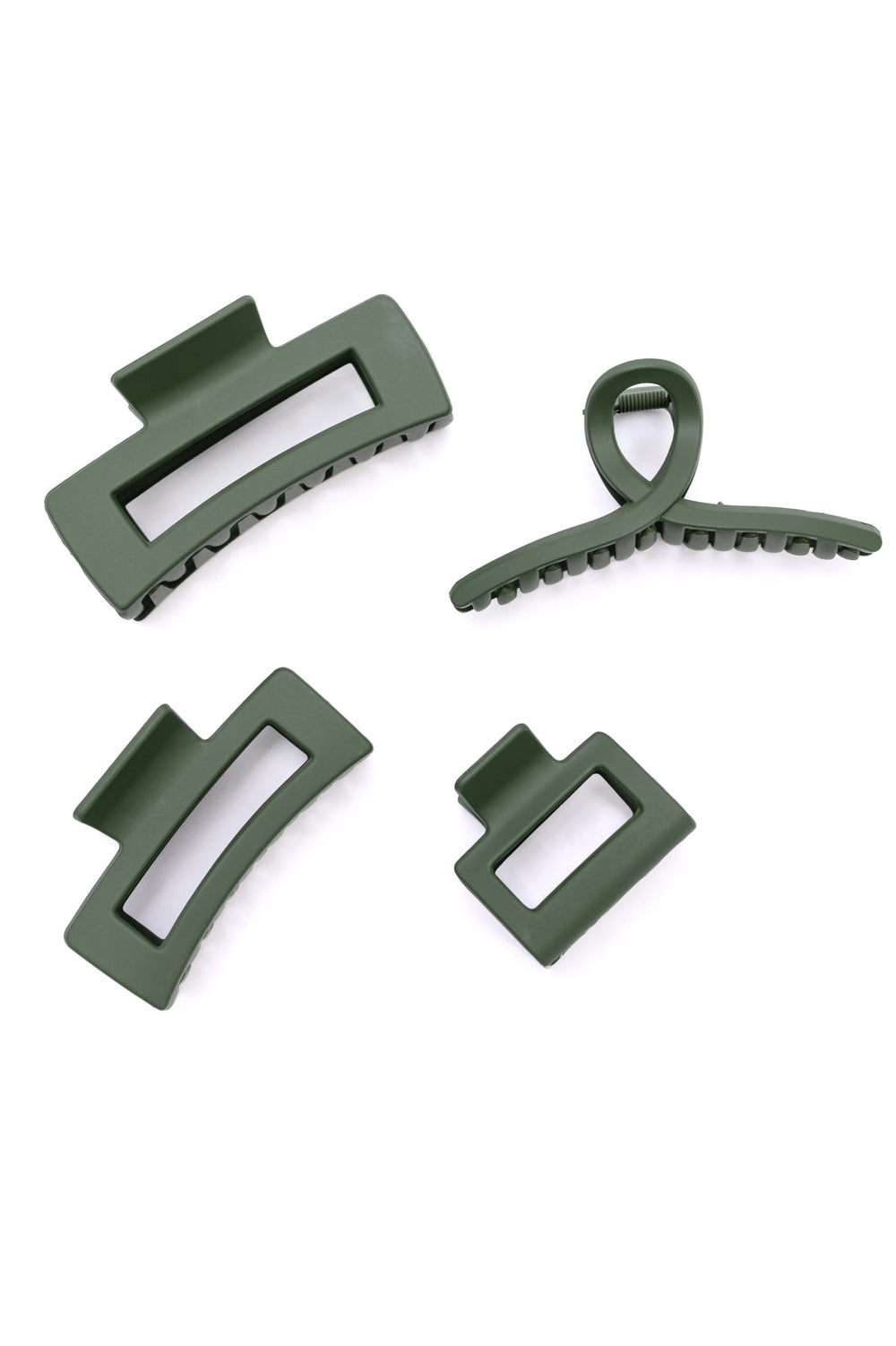 Claw Clip Set of 4 in Forest Green-Womens-Inspired by Justeen-Women's Clothing Boutique in Chicago, Illinois