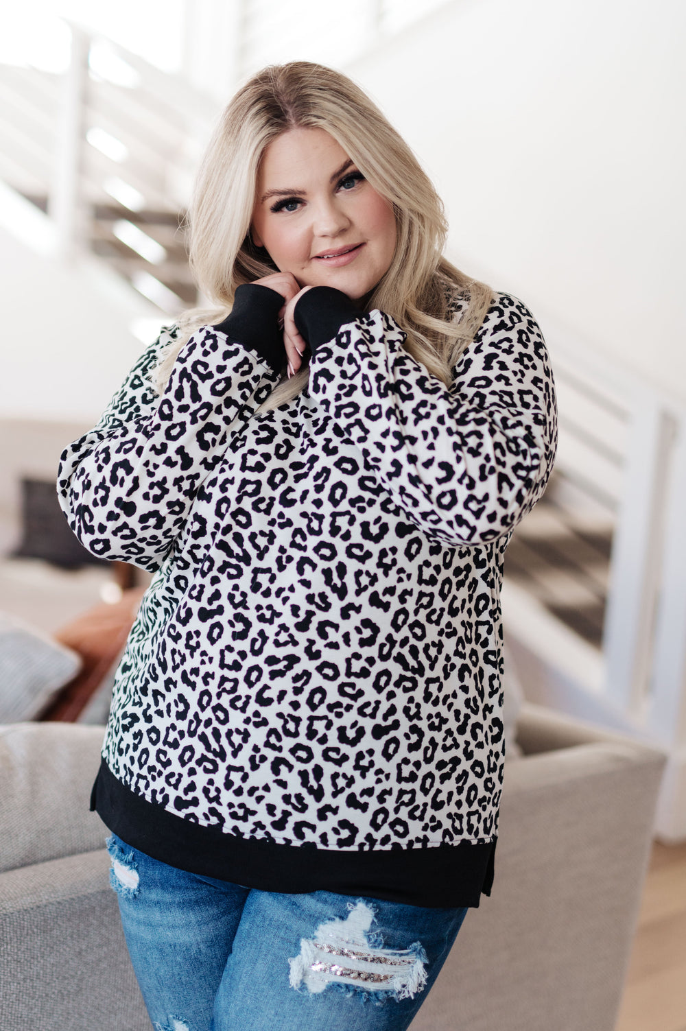 Cozy in Cheetah Pullover Sweatshirt-Sweaters/Sweatshirts-Inspired by Justeen-Women's Clothing Boutique in Chicago, Illinois