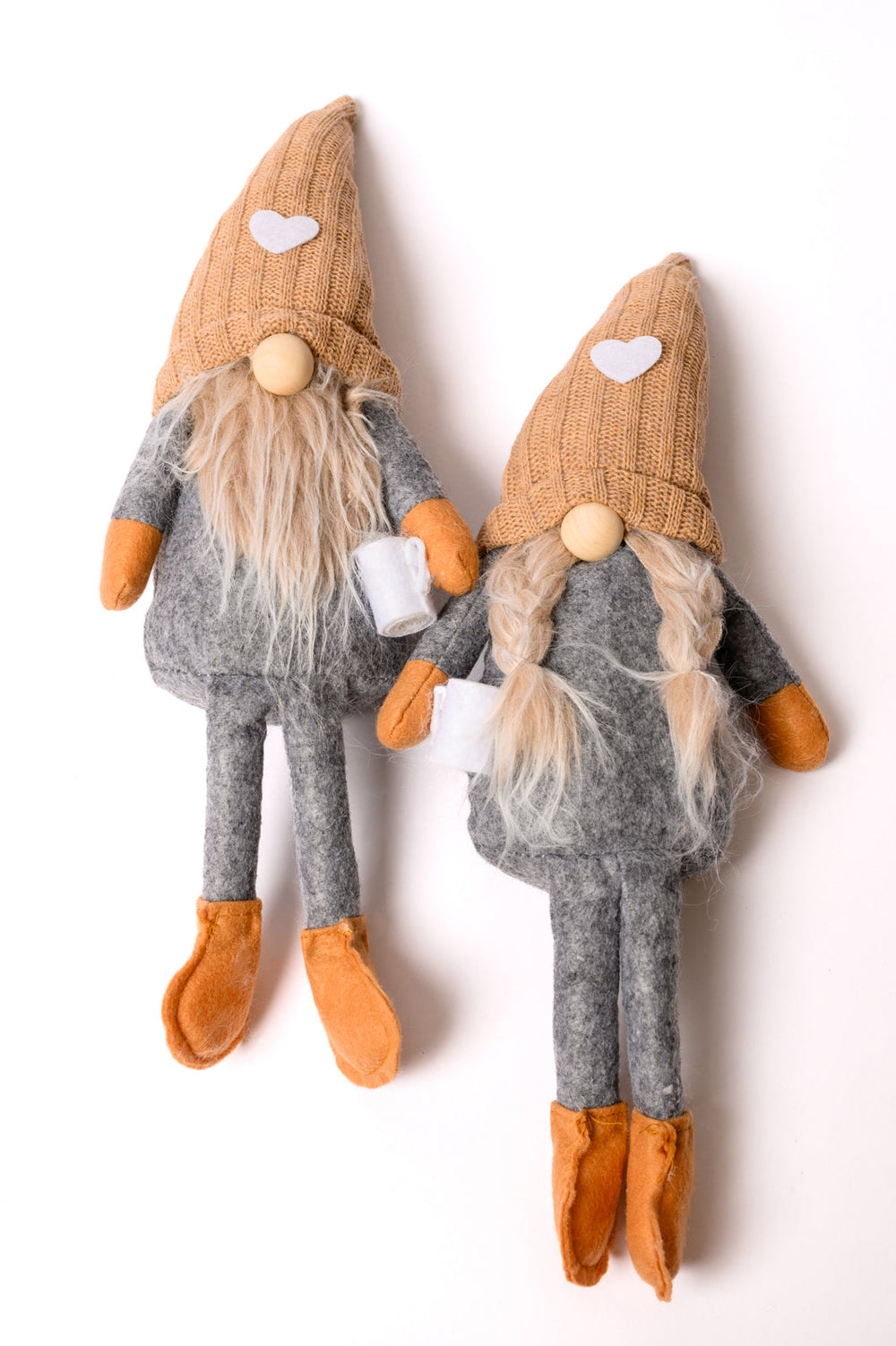 Coffee Lover Gnomes Set of 2 in Beige-Womens-Inspired by Justeen-Women's Clothing Boutique in Chicago, Illinois