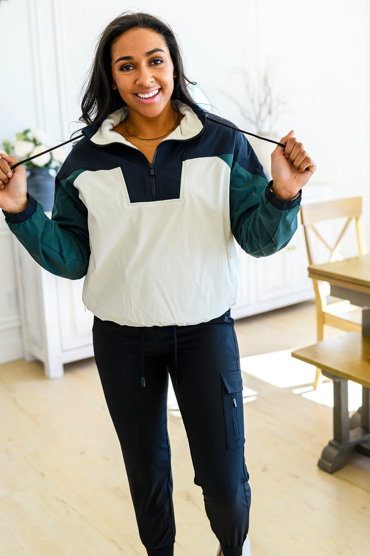 Dash Color Block 1/4 Zip Pullover-Sweaters/Sweatshirts-Inspired by Justeen-Women's Clothing Boutique in Chicago, Illinois