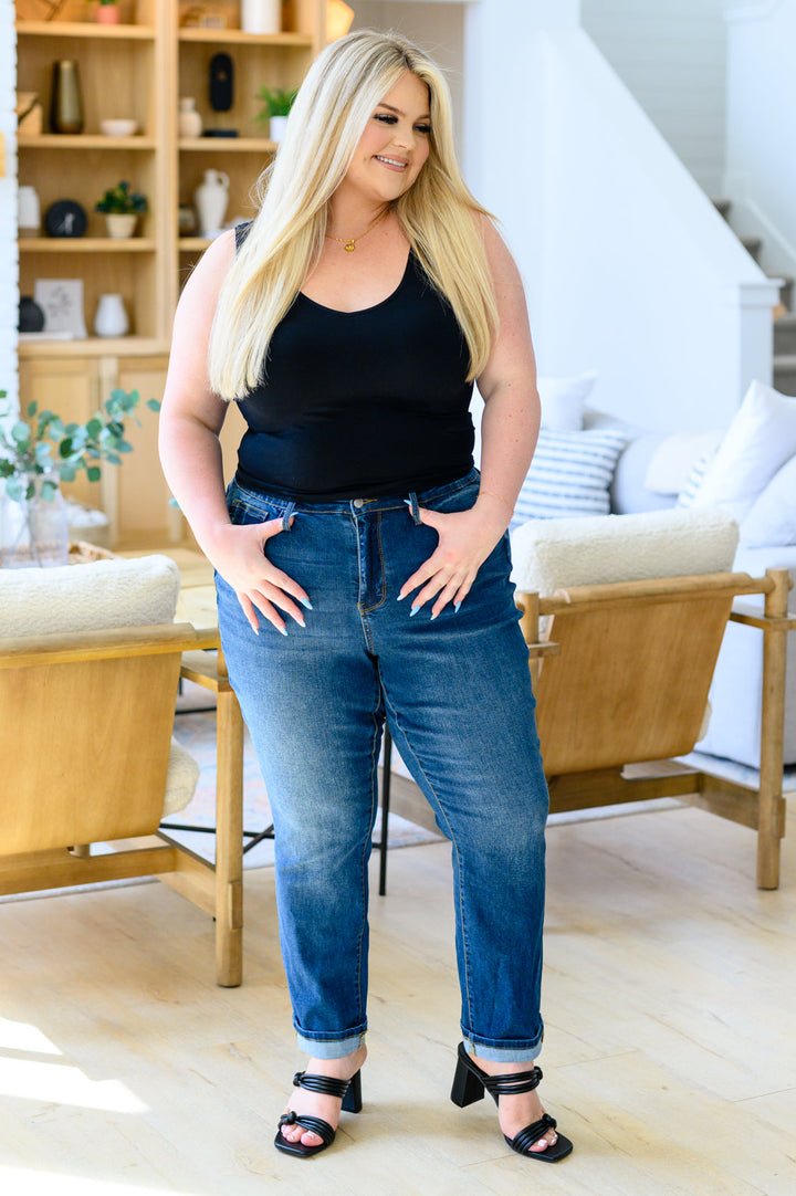 Downtown High Rise Boyfriend Jeans-Denim-Inspired by Justeen-Women's Clothing Boutique