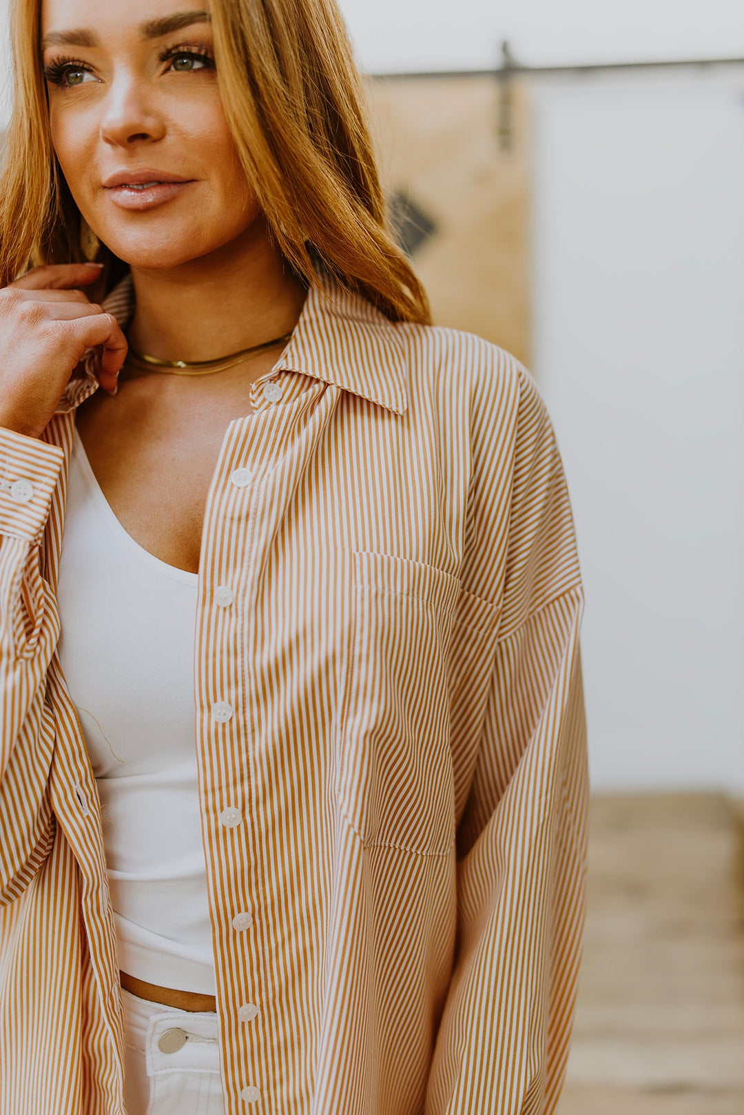 Easy On The Eyes Striped Button Up-Tops-Inspired by Justeen-Women's Clothing Boutique