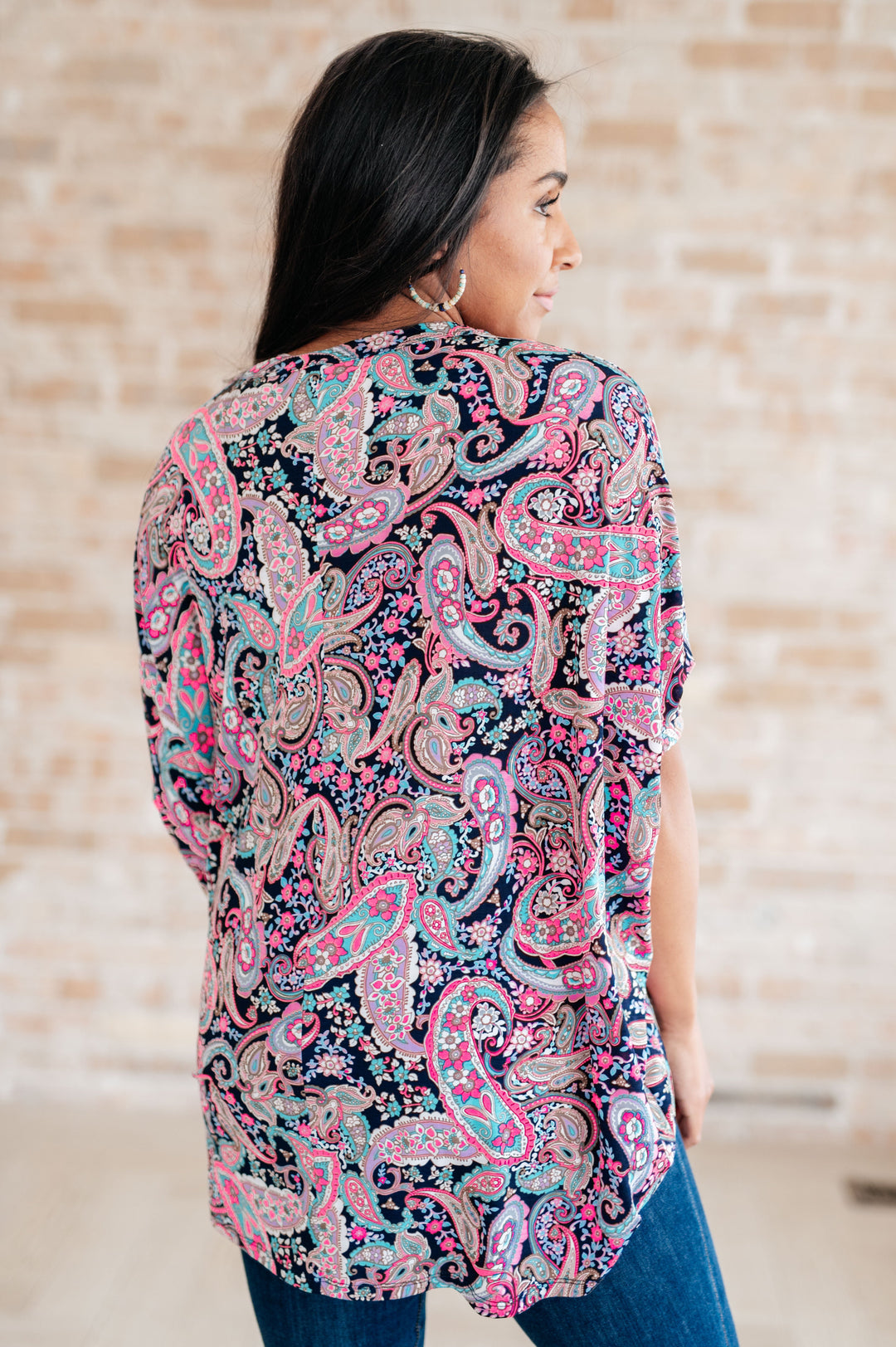 Essentially You Top in Pink Paisley-Tops-Inspired by Justeen-Women's Clothing Boutique