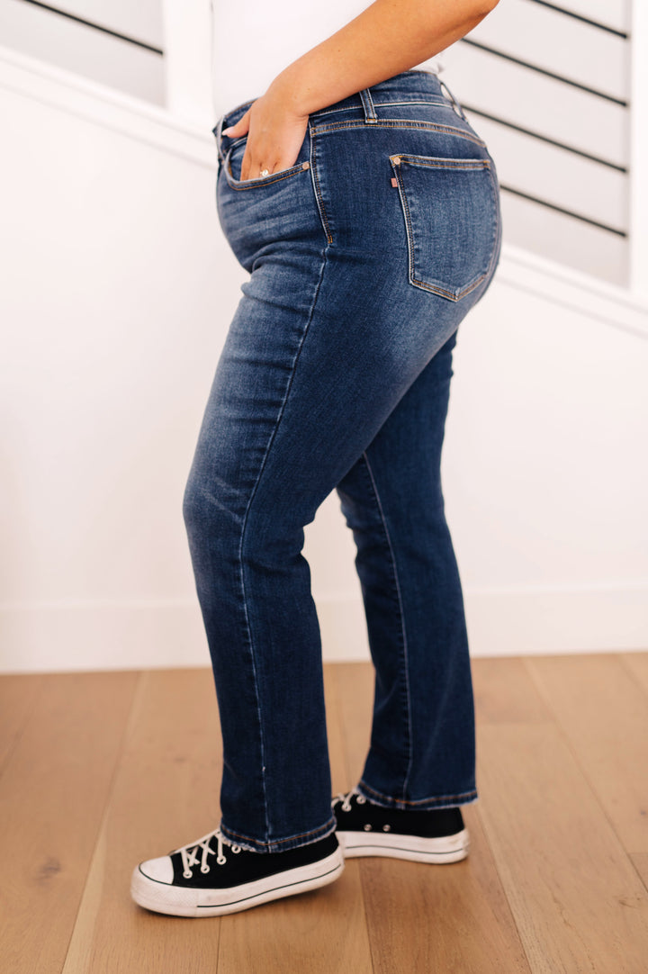 Estelle High Waist Thermal Straight Jeans-Denim-Inspired by Justeen-Women's Clothing Boutique in Chicago, Illinois