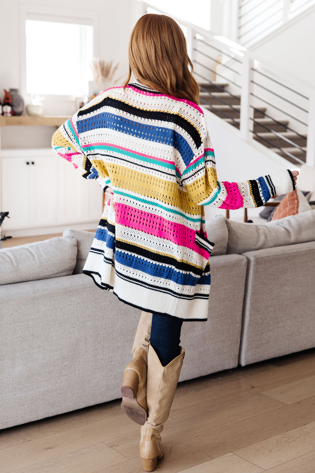 Felt Cute Striped Cardigan-Cardigans + Kimonos-Inspired by Justeen-Women's Clothing Boutique in Chicago, Illinois