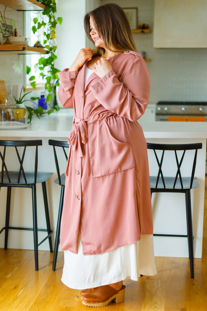 First Day Of Spring Jacket in Dusty Mauve-Outerwear-Inspired by Justeen-Women's Clothing Boutique in Chicago, Illinois