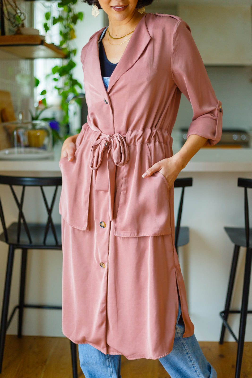 First Day Of Spring Jacket in Dusty Mauve-Outerwear-Inspired by Justeen-Women's Clothing Boutique in Chicago, Illinois