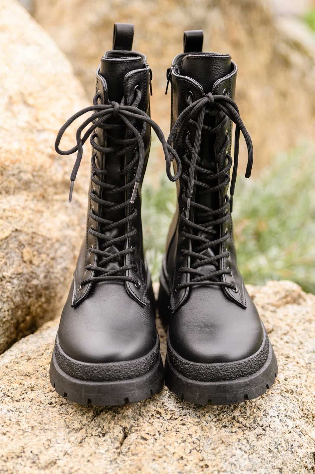 Fresh Feels Combat Boots In Black-Shoes-Inspired by Justeen-Women's Clothing Boutique in Chicago, Illinois