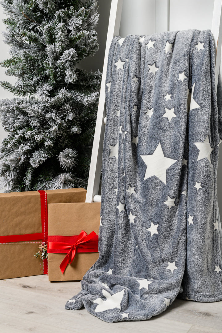 Glow in the Dark Blanket in Gray Star-220 Beauty/Gift-Inspired by Justeen-Women's Clothing Boutique in Chicago, Illinois