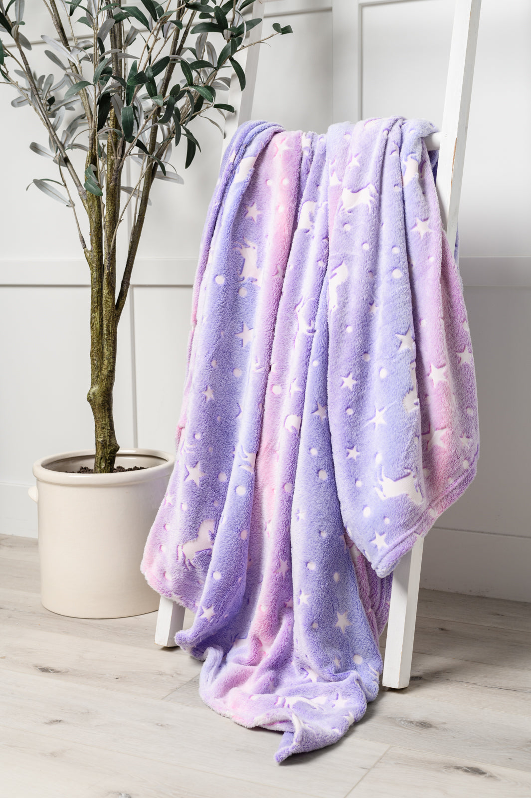 Glow in the Dark Blanket in Unicorn Rainbow-220 Beauty/Gift-Inspired by Justeen-Women's Clothing Boutique in Chicago, Illinois