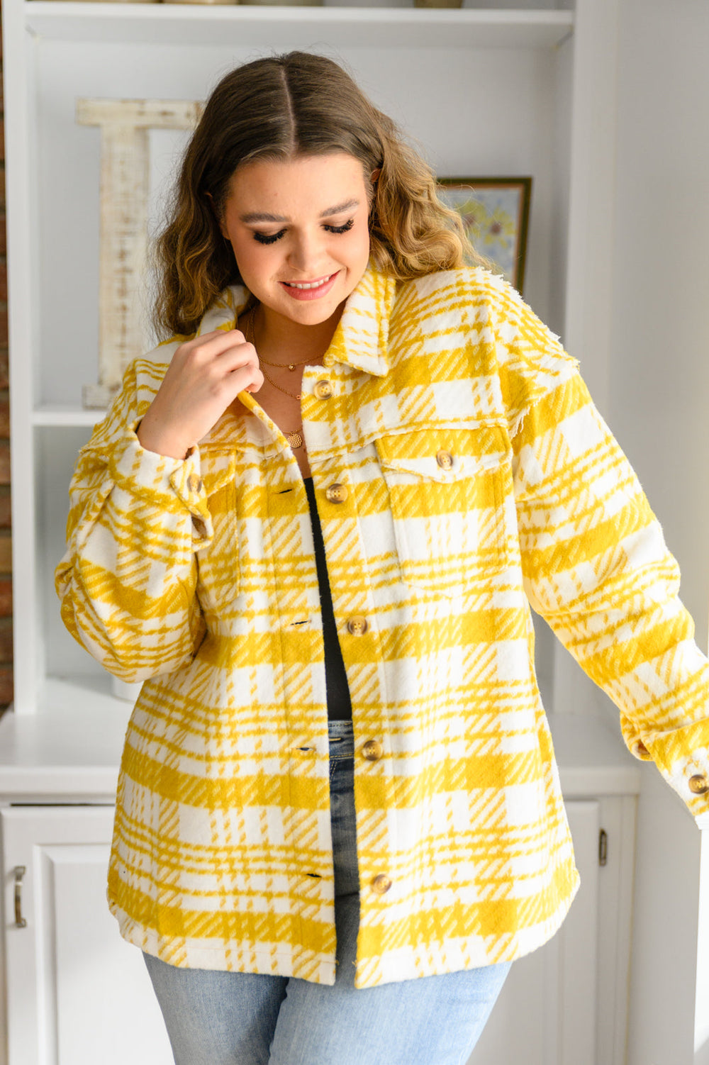 Hard To Miss Shacket In Mustard-Tops-Inspired by Justeen-Women's Clothing Boutique