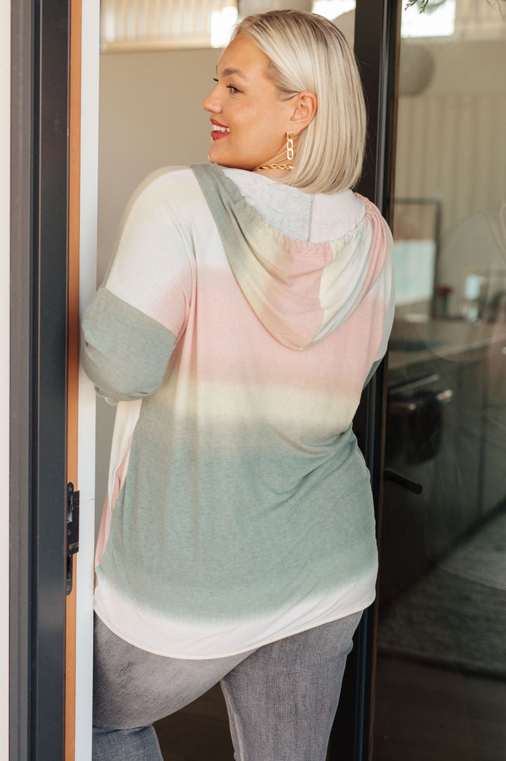 Hazy Horizon Ombre Hoodie-Sweaters/Sweatshirts-Inspired by Justeen-Women's Clothing Boutique in Chicago, Illinois