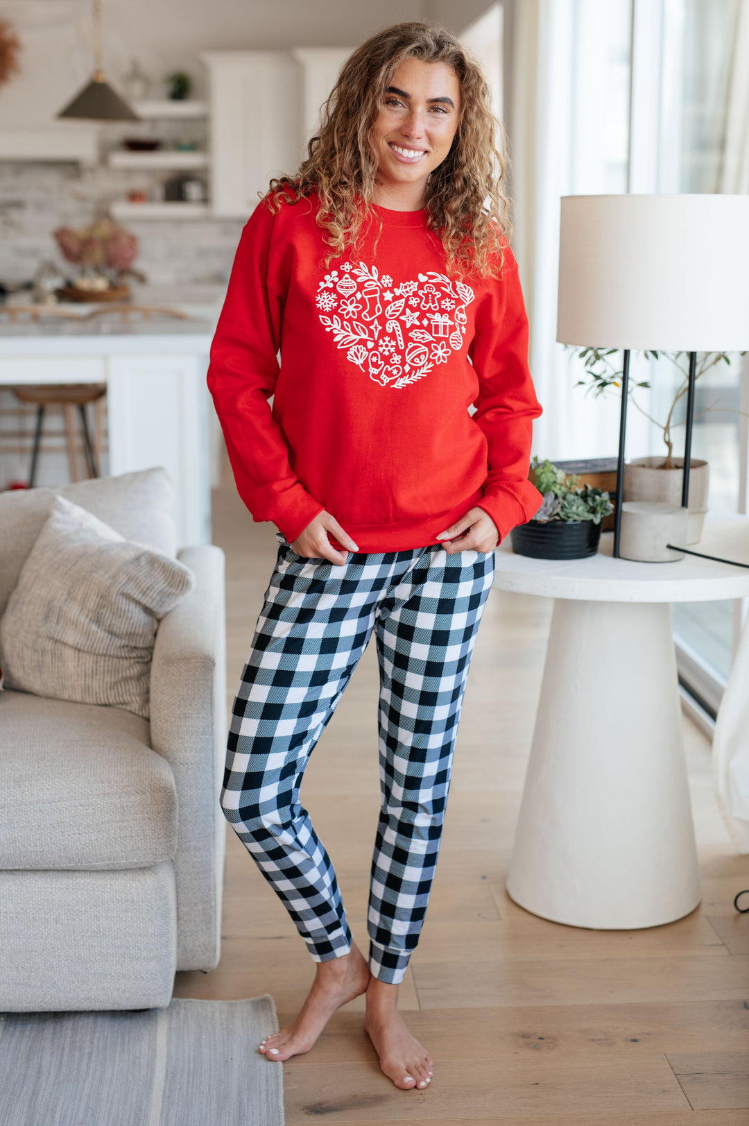 Holiday Heart Sweatshirt-Sweaters/Sweatshirts-Inspired by Justeen-Women's Clothing Boutique