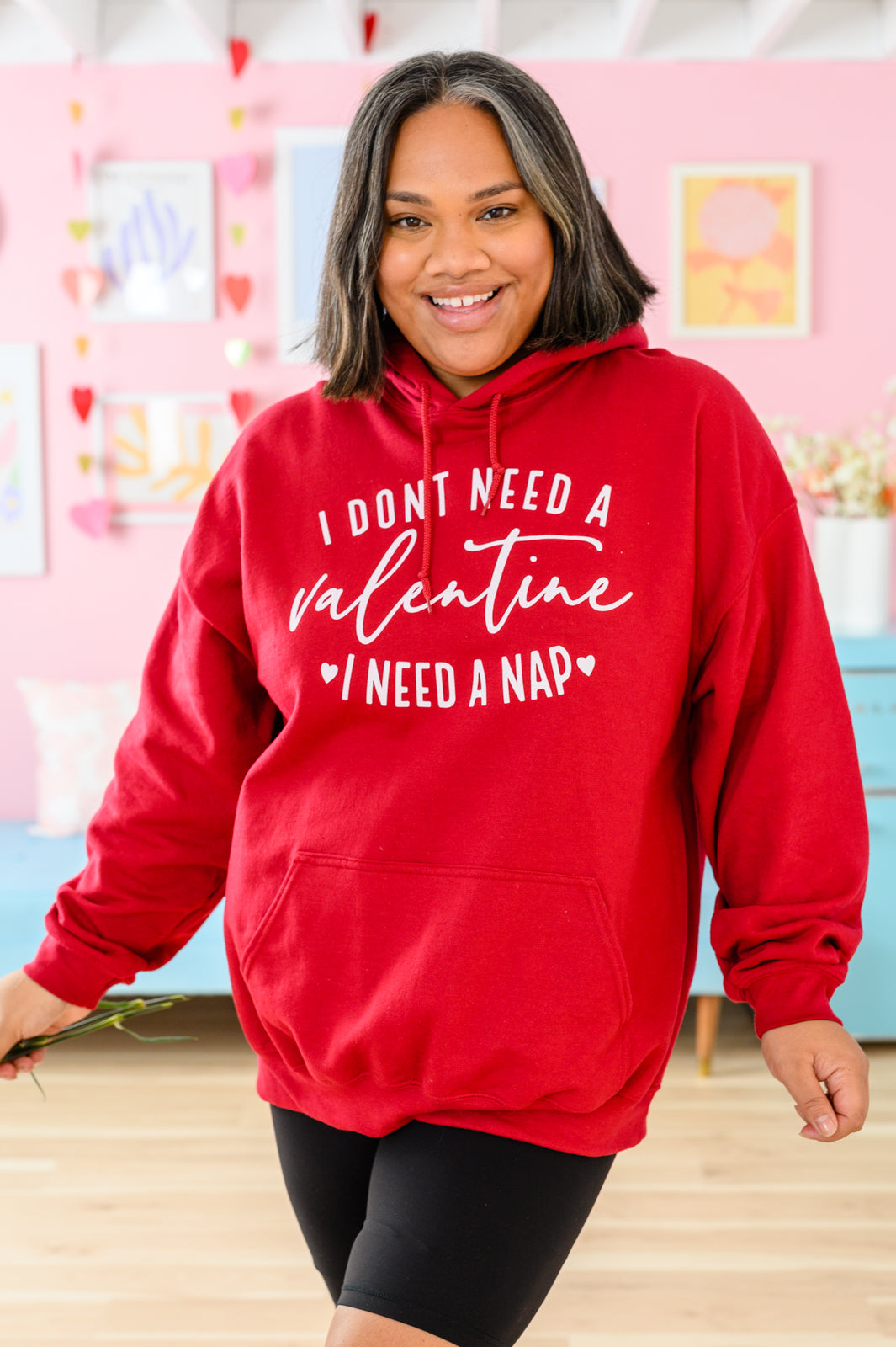 I Don't Need A Valentine Hoodie-Sweaters/Sweatshirts-Inspired by Justeen-Women's Clothing Boutique in Chicago, Illinois