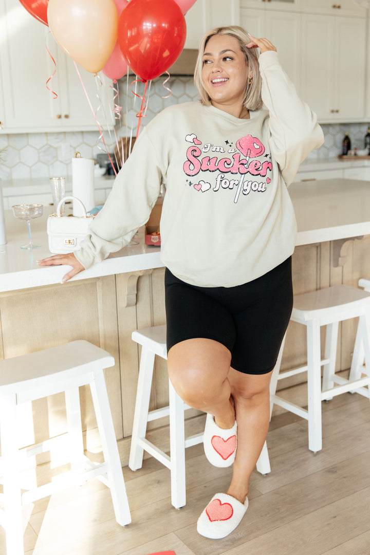 I'm A Sucker For You Valentine Pullover-Sweaters/Sweatshirts-Inspired by Justeen-Women's Clothing Boutique in Chicago, Illinois