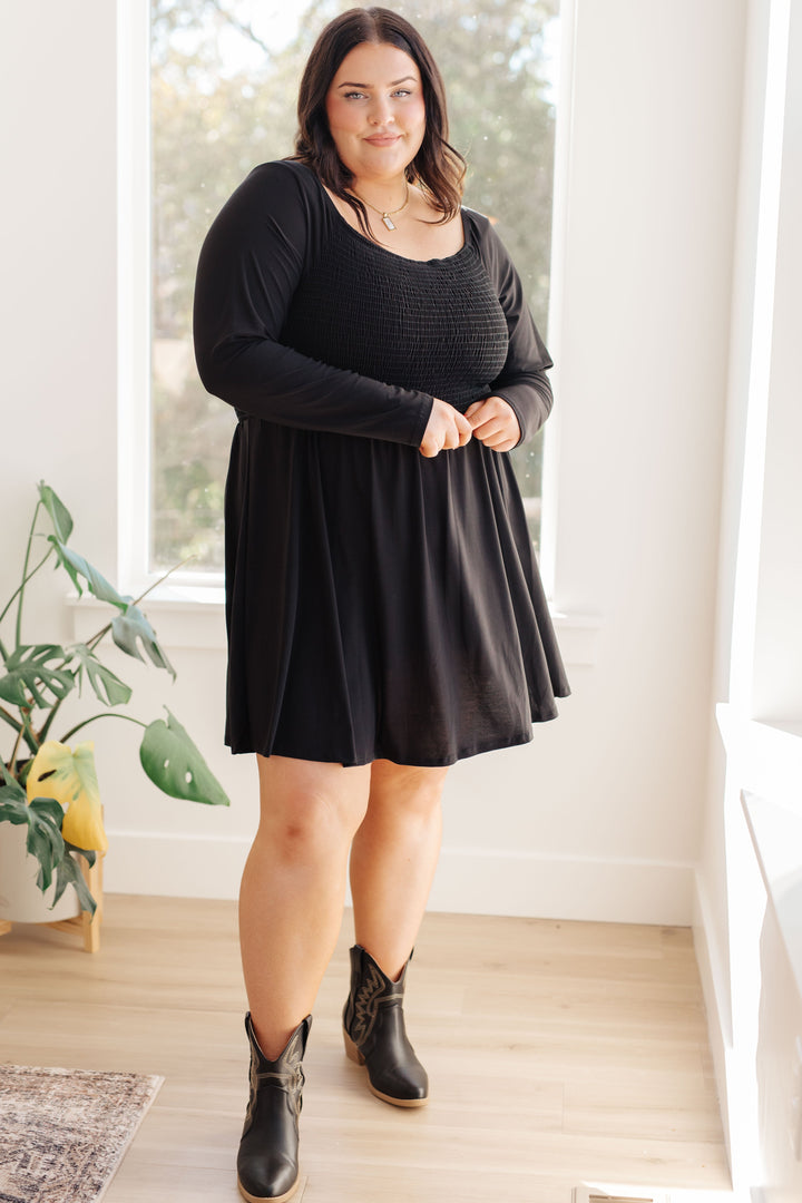 In the Thick of It Long Sleeve Skort Dress-Dresses-Inspired by Justeen-Women's Clothing Boutique