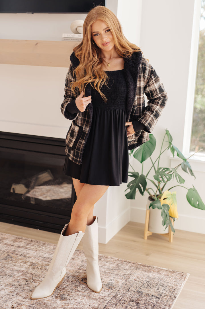 In the Thick of It Long Sleeve Skort Dress-Dresses-Inspired by Justeen-Women's Clothing Boutique in Chicago, Illinois