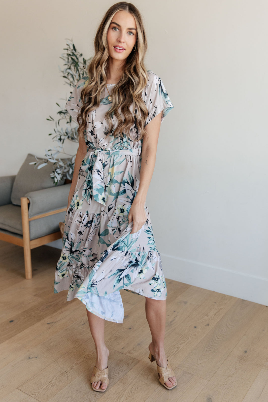 Into the Night Dolman Sleeve Floral Dress-Dresses-Inspired by Justeen-Women's Clothing Boutique in Chicago, Illinois