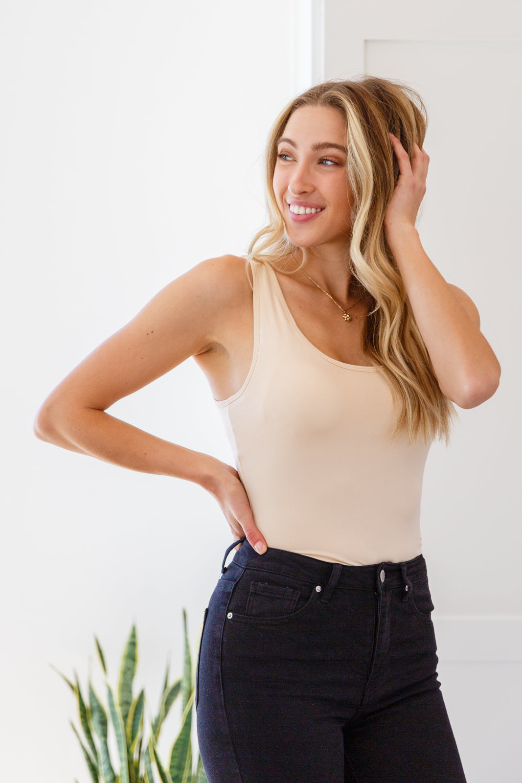 Keep Me Around Bodysuit in Beige-Tops-Inspired by Justeen-Women's Clothing Boutique in Chicago, Illinois