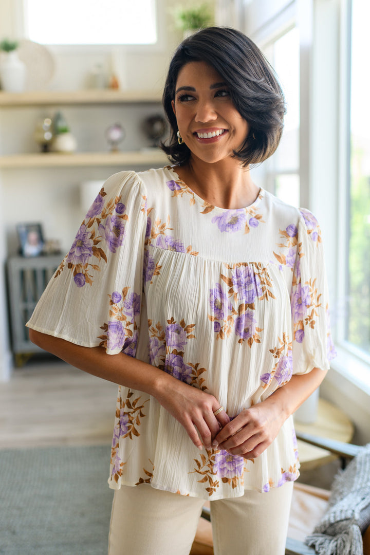 Lavender Haze Blouse-Short Sleeve Tops-Inspired by Justeen-Women's Clothing Boutique