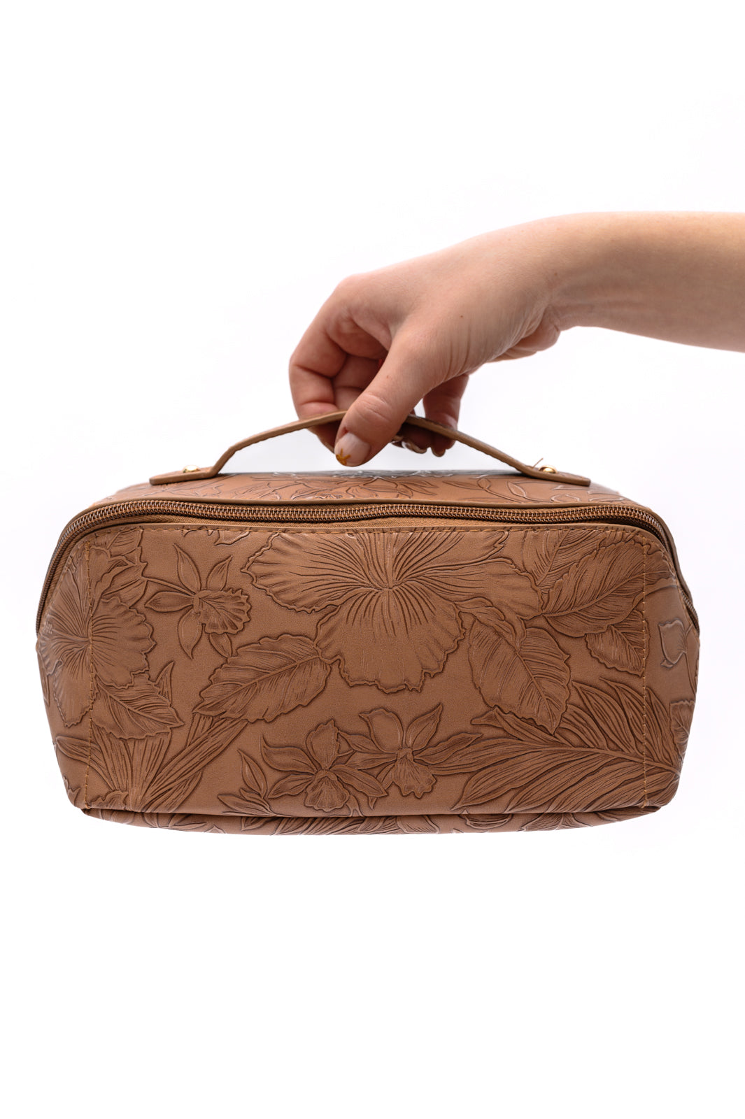 Life In Luxury Large Capacity Cosmetic Bag in Tan-220 Beauty/Gift-Inspired by Justeen-Women's Clothing Boutique in Chicago, Illinois