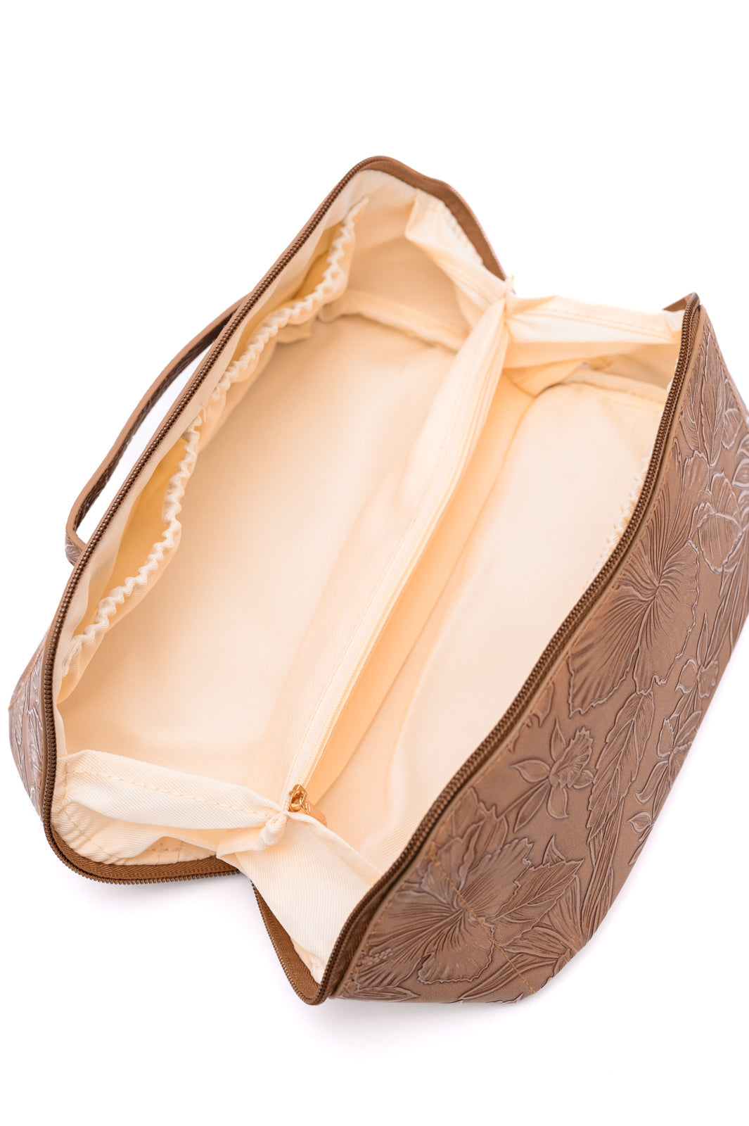 Life In Luxury Large Capacity Cosmetic Bag in Tan-220 Beauty/Gift-Inspired by Justeen-Women's Clothing Boutique in Chicago, Illinois