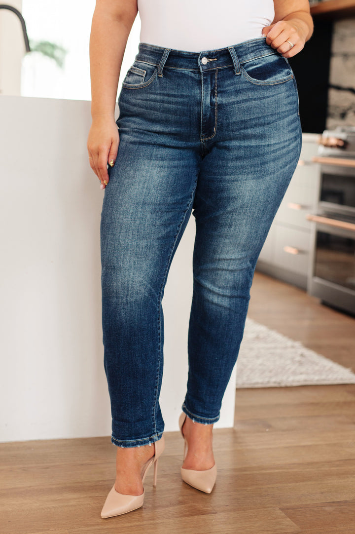 London Midrise Cuffed Boyfriend Jeans-Denim-Inspired by Justeen-Women's Clothing Boutique in Chicago, Illinois