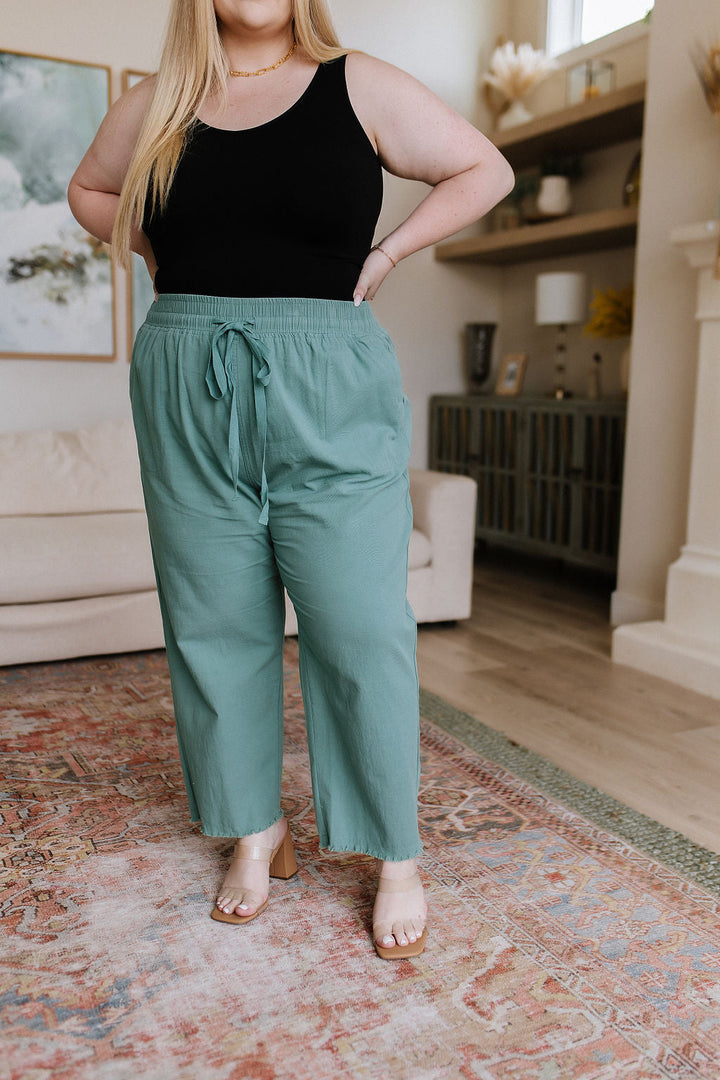 Love Me Dearly High Waisted Pants in Jade-Pants-Inspired by Justeen-Women's Clothing Boutique