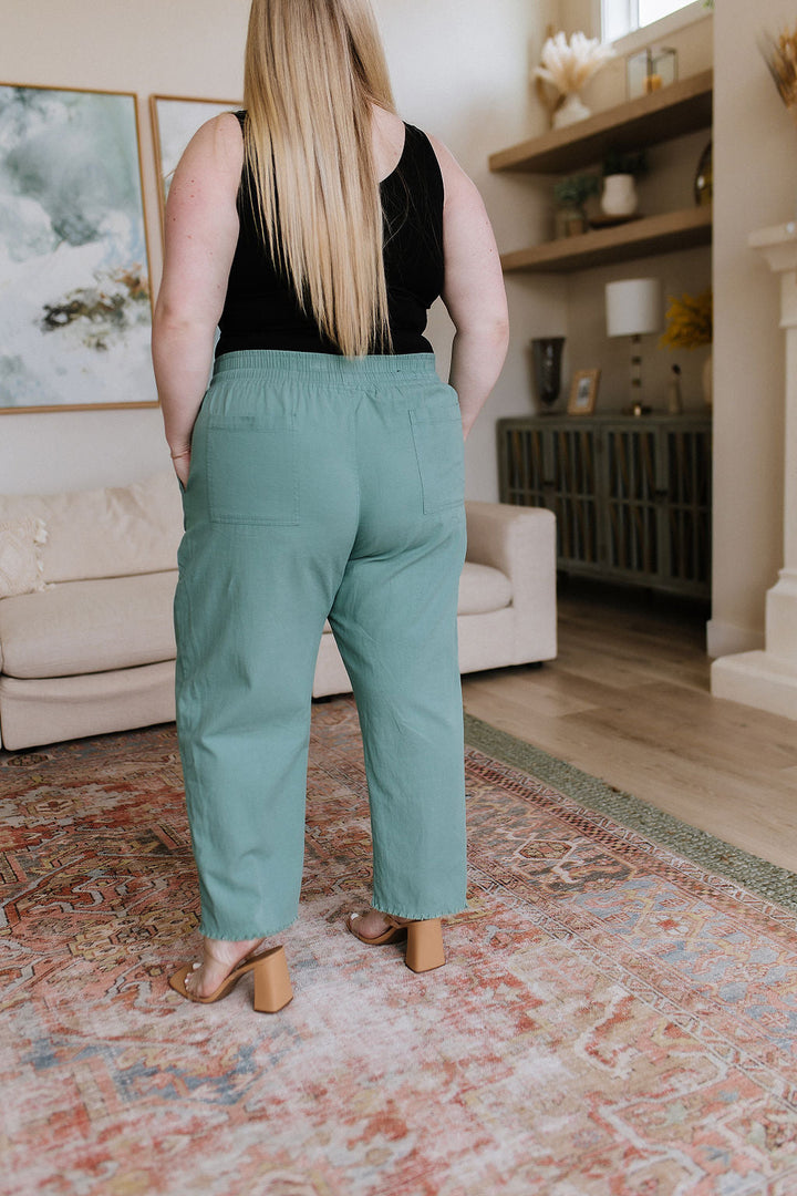 Love Me Dearly High Waisted Pants in Jade-Pants-Inspired by Justeen-Women's Clothing Boutique