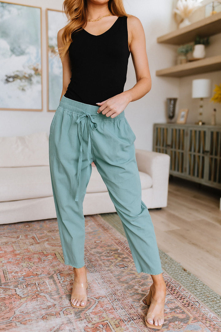 Love Me Dearly High Waisted Pants in Jade-Pants-Inspired by Justeen-Women's Clothing Boutique