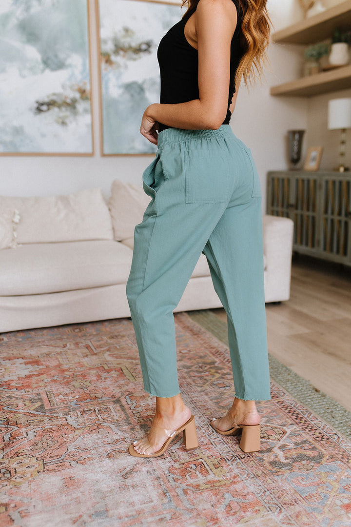 Love Me Dearly High Waisted Pants in Jade-Pants-Inspired by Justeen-Women's Clothing Boutique