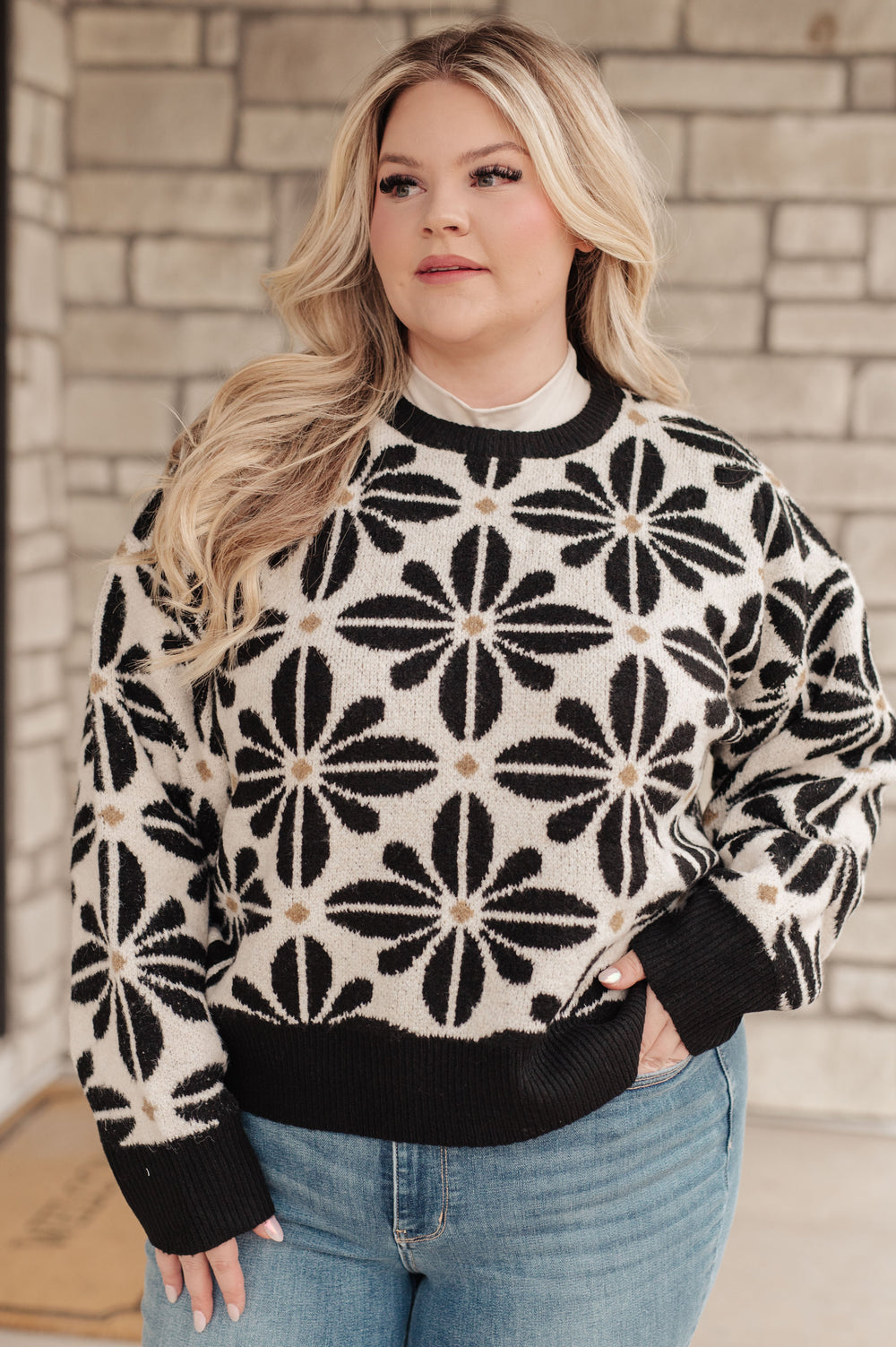 Mid Mod Floral Sweater-Sweaters/Sweatshirts-Inspired by Justeen-Women's Clothing Boutique in Chicago, Illinois