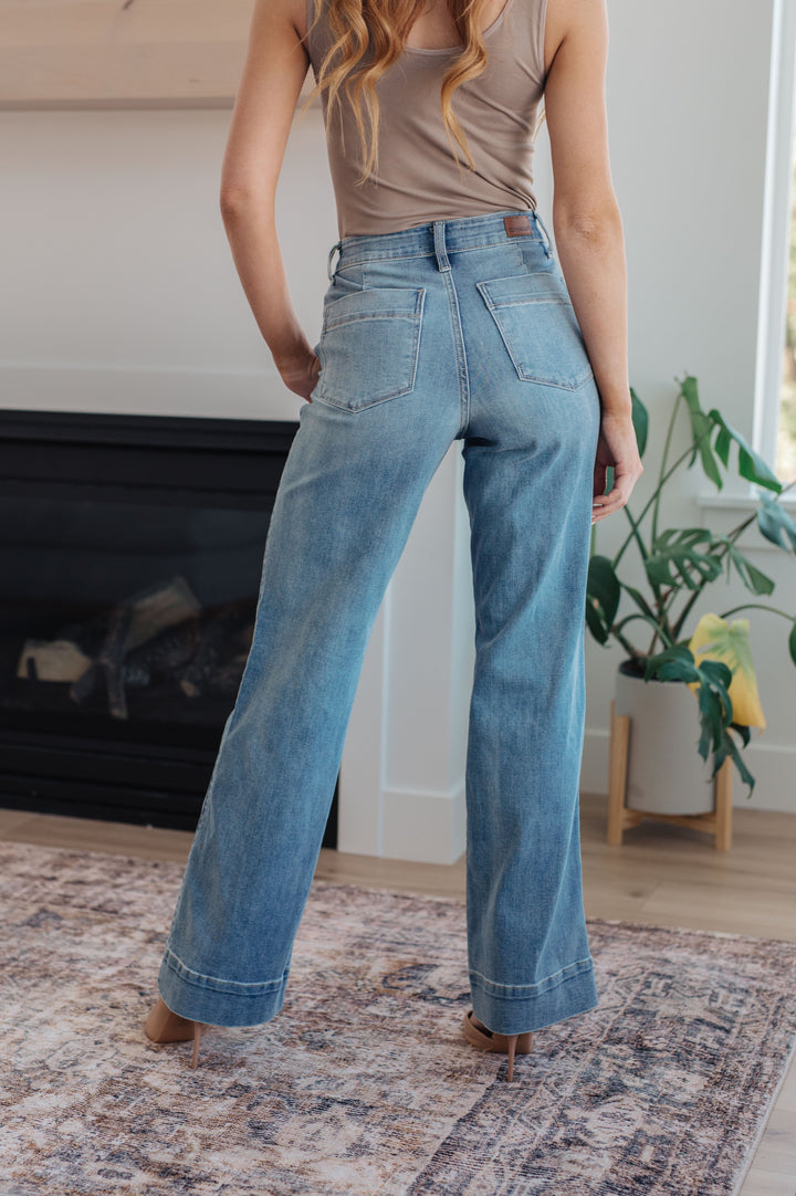 Mindy Mid Rise Wide Leg Jeans-Denim-Inspired by Justeen-Women's Clothing Boutique