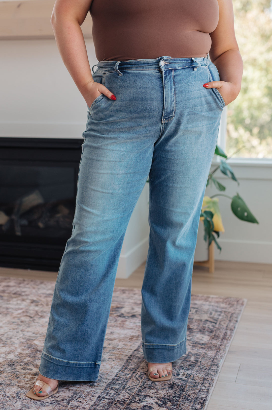 Mindy Mid Rise Wide Leg Jeans-Denim-Inspired by Justeen-Women's Clothing Boutique