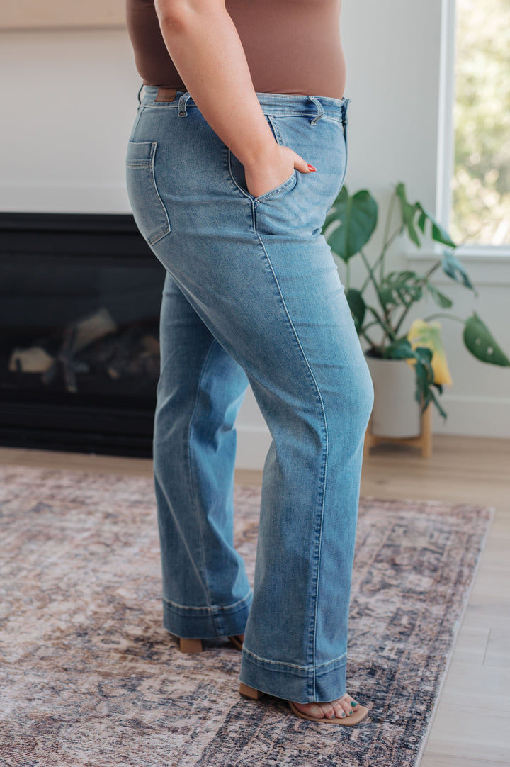 Mindy Mid Rise Wide Leg Jeans-Denim-Inspired by Justeen-Women's Clothing Boutique