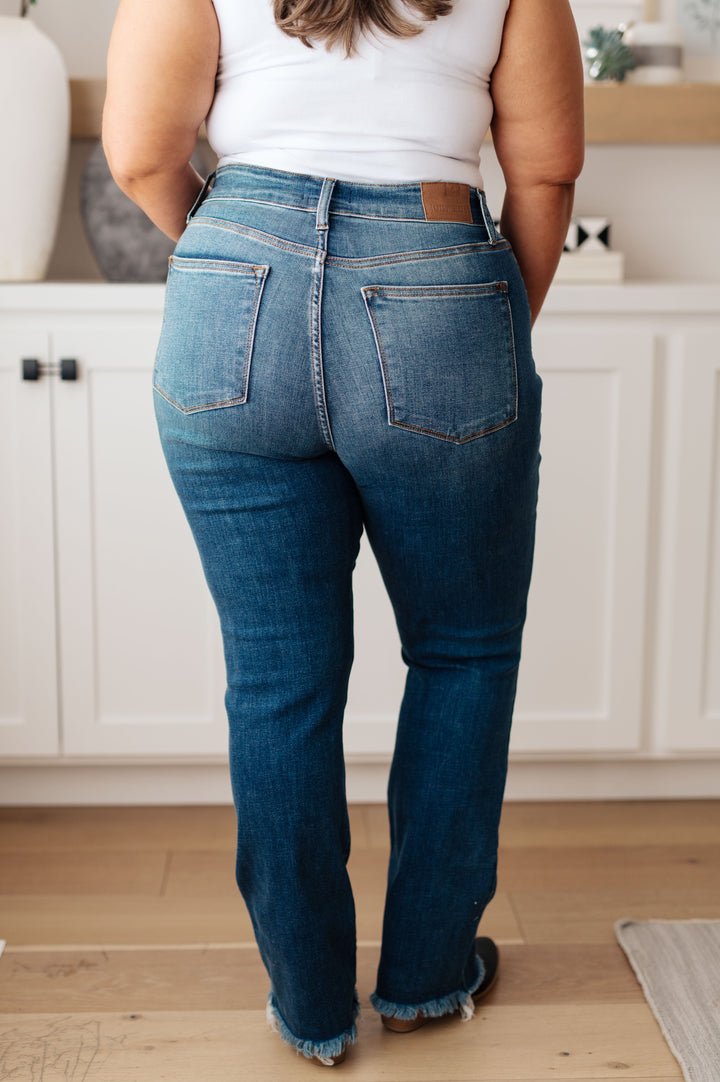 Morgan High Rise Distressed Straight Jeans-Denim-Inspired by Justeen-Women's Clothing Boutique