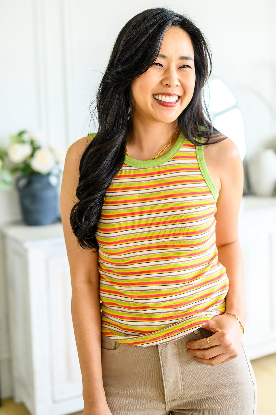 Now and Forever Striped Tank-Tank Tops-Inspired by Justeen-Women's Clothing Boutique in Chicago, Illinois