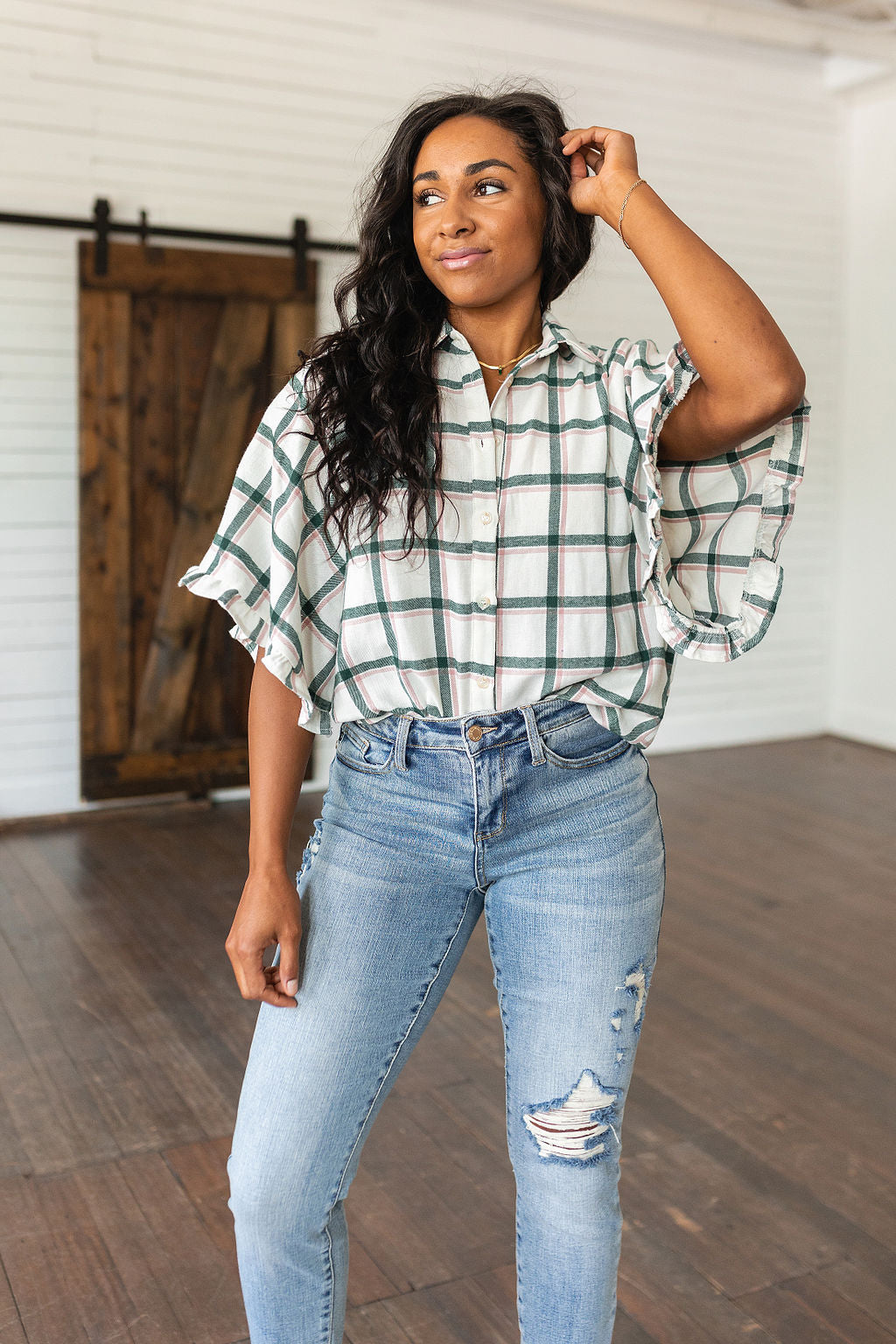 Perfect Picnic Plaid Top-Long Sleeve Tops-Inspired by Justeen-Women's Clothing Boutique in Chicago, Illinois