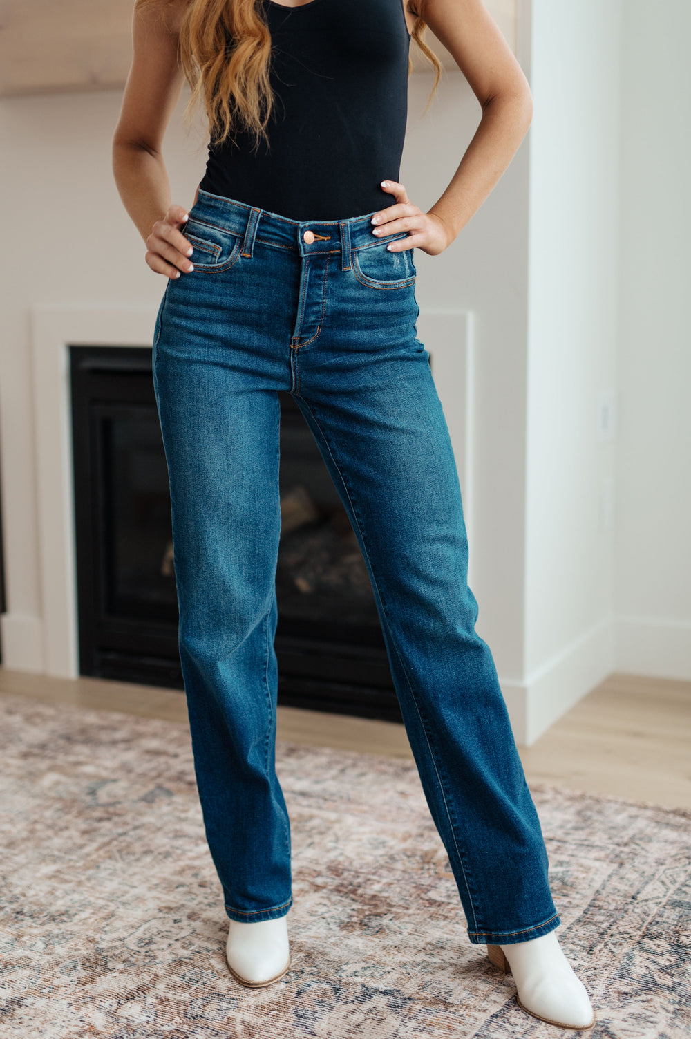 Pippa High Rise Button Fly Dad Jeans-Denim-Inspired by Justeen-Women's Clothing Boutique in Chicago, Illinois