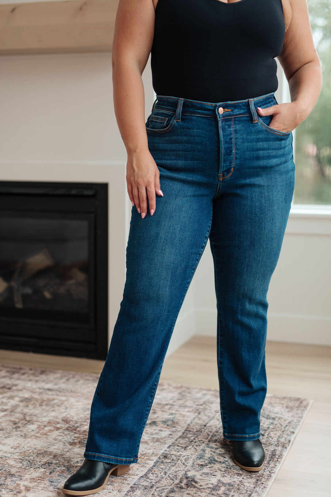 Pippa High Rise Button Fly Dad Jeans-Denim-Inspired by Justeen-Women's Clothing Boutique in Chicago, Illinois