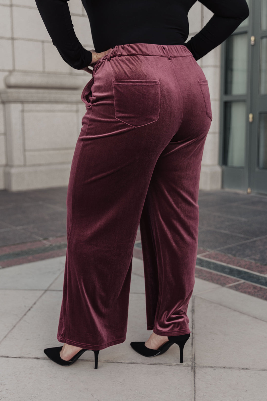 High Society Velvet Wide Leg Trousers-Pants-Inspired by Justeen-Women's Clothing Boutique