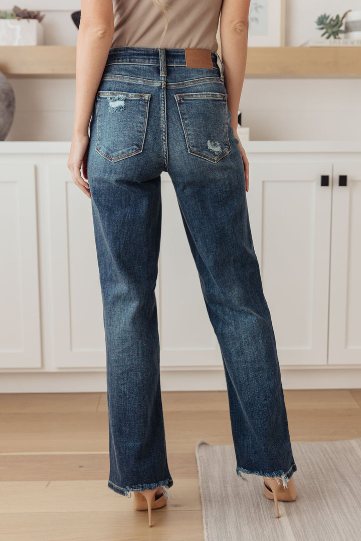 Rose High Rise 90's Straight Jeans in Dark Wash-Denim-Inspired by Justeen-Women's Clothing Boutique in Chicago, Illinois