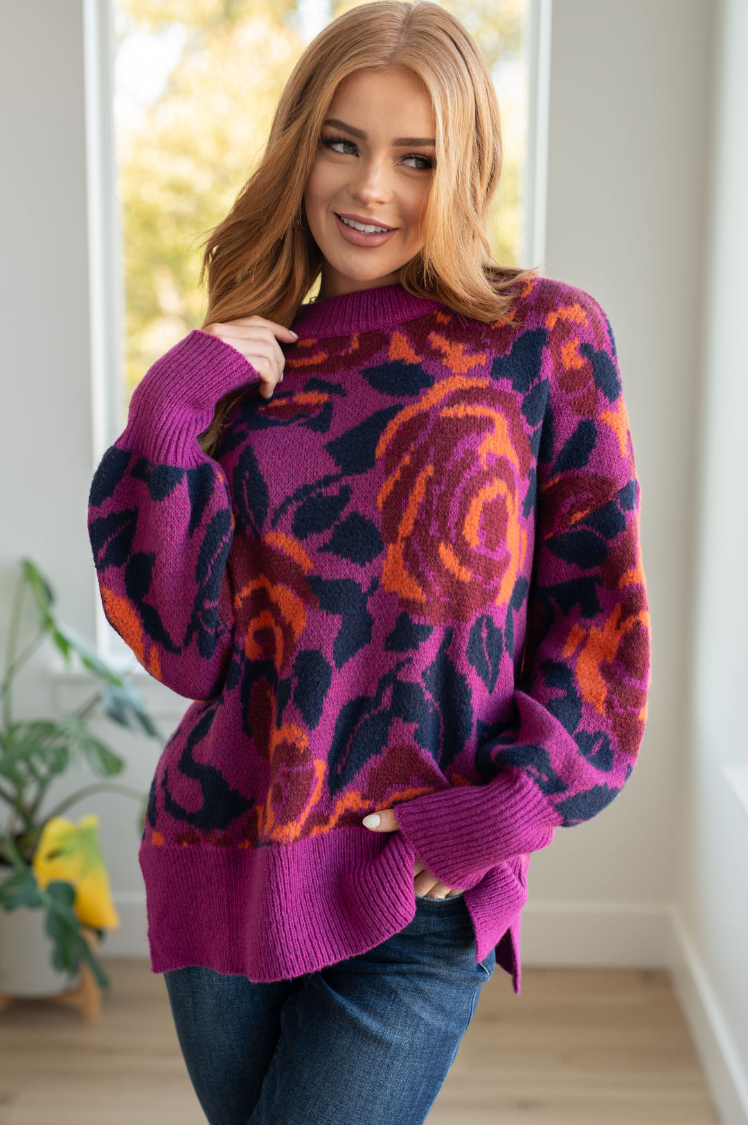 Rosie Posey Floral Sweater-Sweaters/Sweatshirts-Inspired by Justeen-Women's Clothing Boutique in Chicago, Illinois