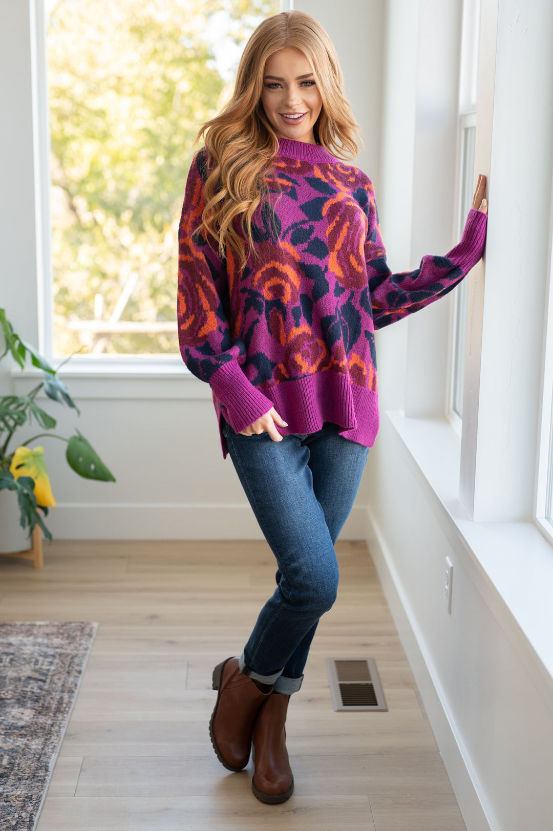 Rosie Posey Floral Sweater-Sweaters/Sweatshirts-Inspired by Justeen-Women's Clothing Boutique in Chicago, Illinois