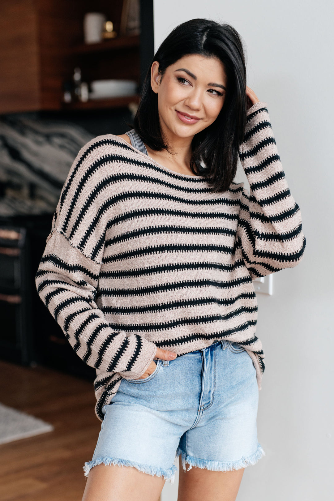 Self Assured Striped Sweater-Sweaters/Sweatshirts-Inspired by Justeen-Women's Clothing Boutique in Chicago, Illinois
