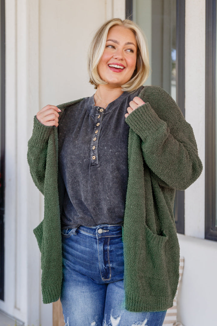 She's Alright Mineral Wash Sleeveless Henley-Short Sleeve Tops-Inspired by Justeen-Women's Clothing Boutique in Chicago, Illinois